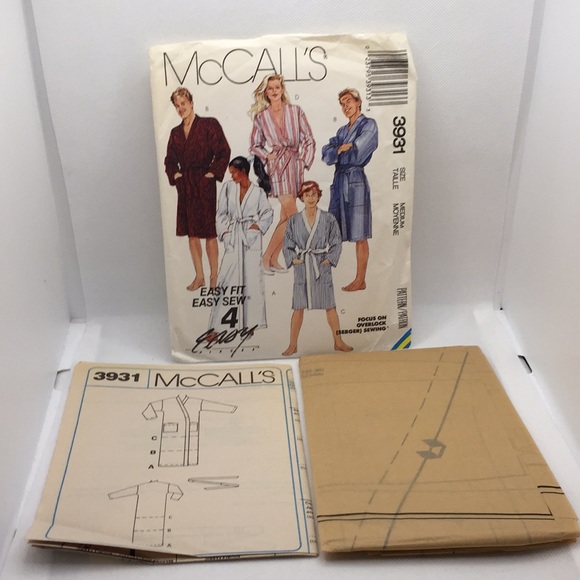 McCall’s 3931 Vintage Sewing Pattern Unisex Robe Size Medium 1988 Vintage UNCUT - Picture 10 of 10